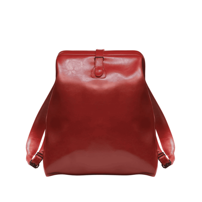 RED LEATHER BACKPACK